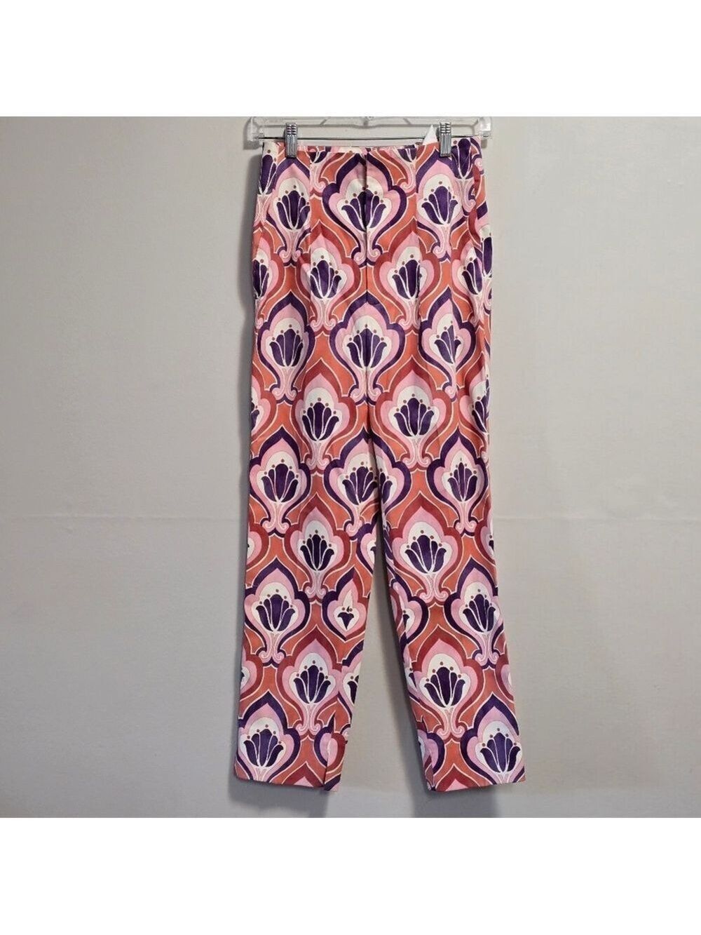Zara Stylish High Waisted Patterned Ankle Pants